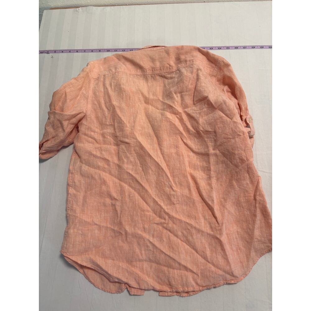 Lauren Ralph Lauren 100% Linen Matching Set Peach Coral Shirt & Cargo Pants - Picture 3 of 7